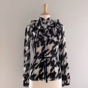 GO INTERNATIONAL | ABSTRACT HOUNDSTOOTH BLOUSE